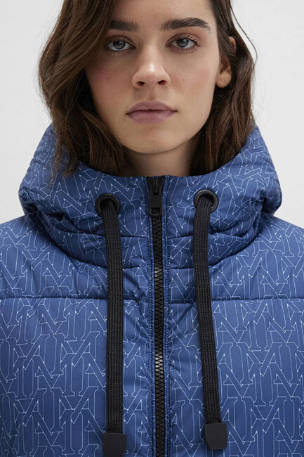 Kadın Kapüşonlu Ceket 1110706-90368 Mavi - Thumbnail