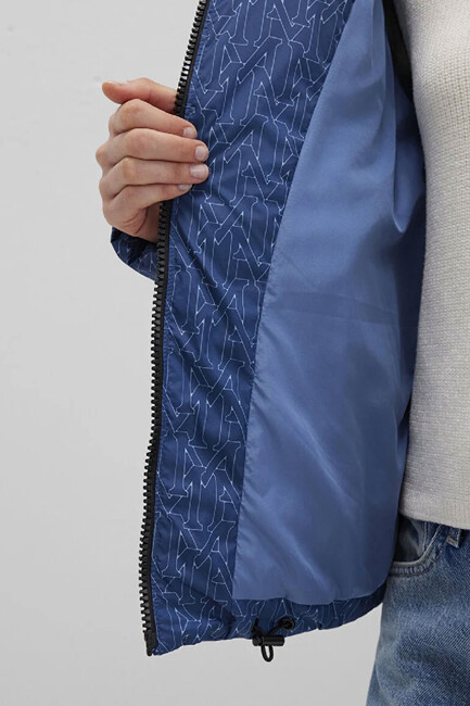 Kadın Kapüşonlu Ceket 1110706-90368 Mavi - Thumbnail