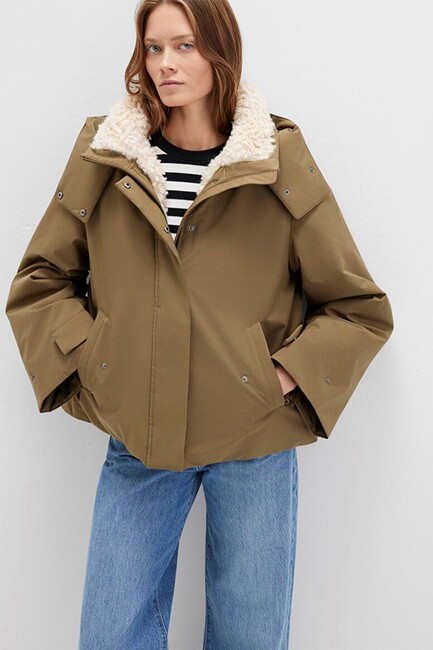 Kadın Kapüşonlu Ceket 1110759-71816 Haki (3)