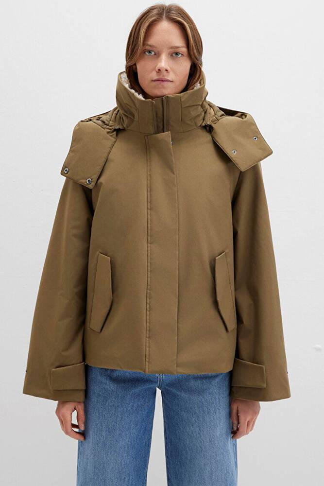 Kadın Kapüşonlu Ceket 1110759-71816 Haki 
