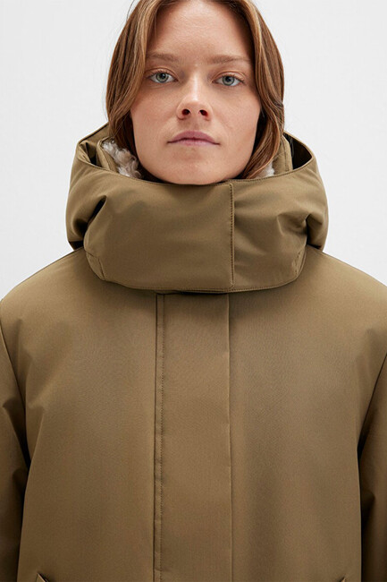 Kadın Kapüşonlu Ceket 1110759-71816 Haki - Thumbnail