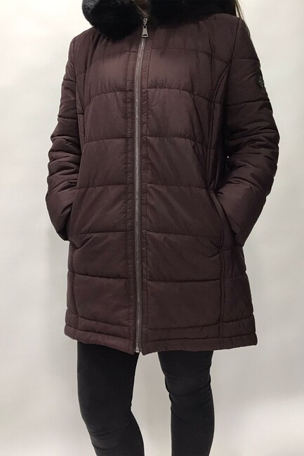 Kadın Kapüşonlu Kaban 1875314 Mor (1)