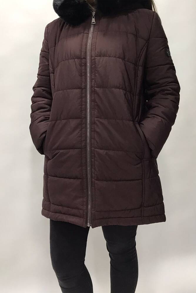 Kadın Kapüşonlu Kaban 1875314 Mor 