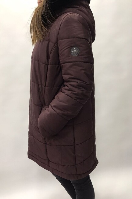 Kadın Kapüşonlu Kaban 1875314 Mor (2)