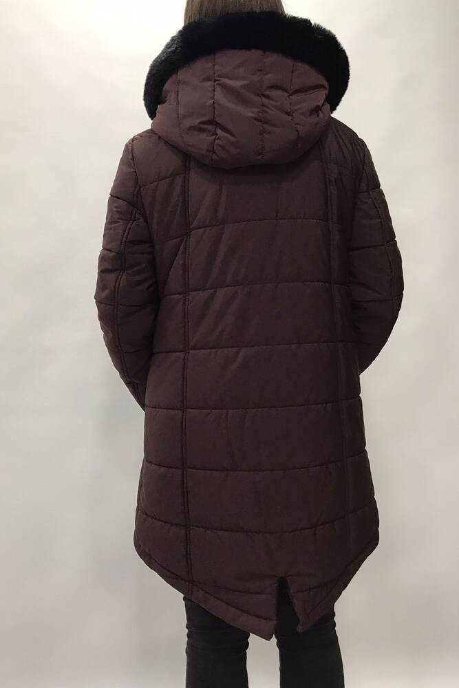 Kadın Kapüşonlu Kaban 1875314 Mor 