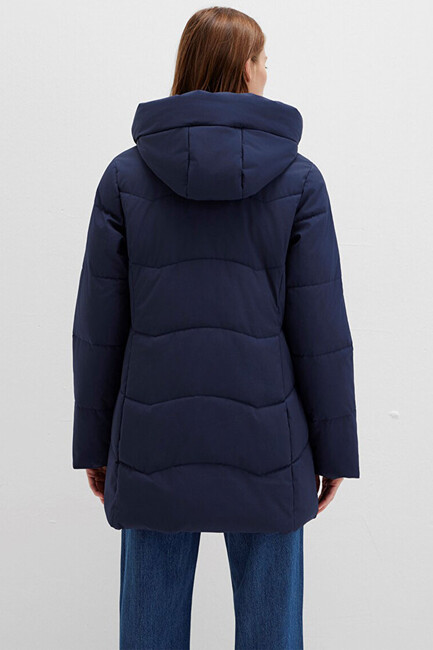 Kadın Kapüşonlu MONT 1110439-83699 Lacivert - Thumbnail