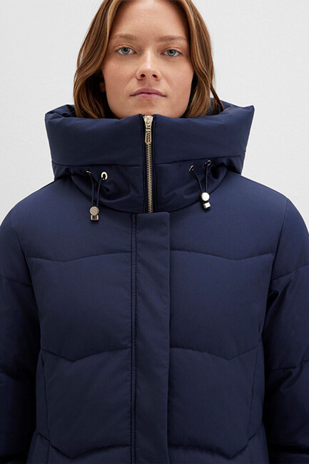 Kadın Kapüşonlu MONT 1110439-83699 Lacivert - Thumbnail