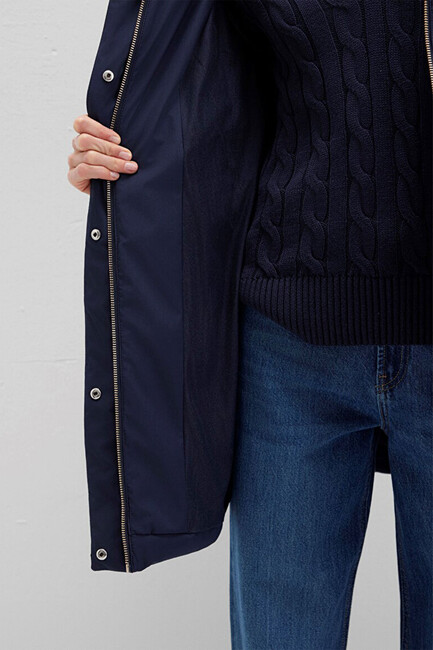 Kadın Kapüşonlu MONT 1110439-83699 Lacivert - Thumbnail