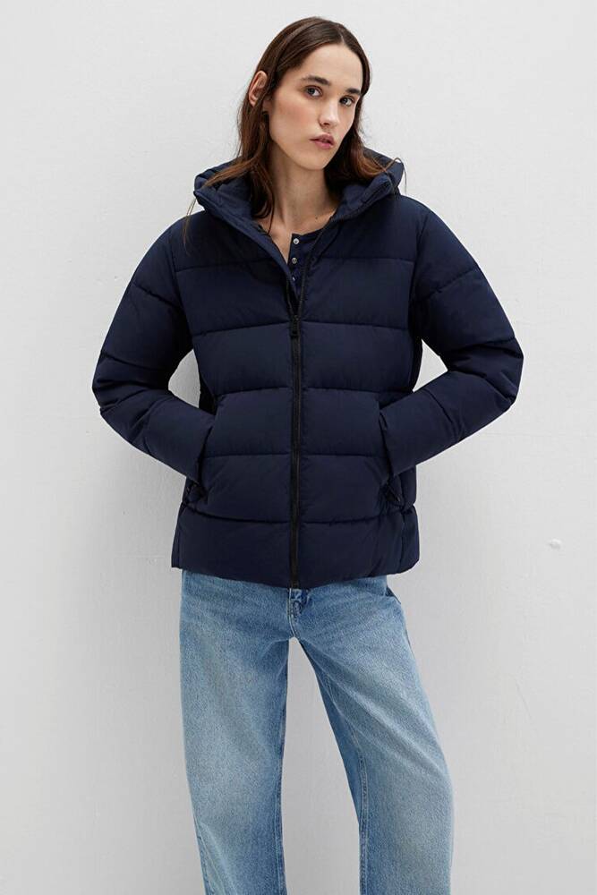 Kadın Kapüşonlu mont 1110704-86623 Lacivert 