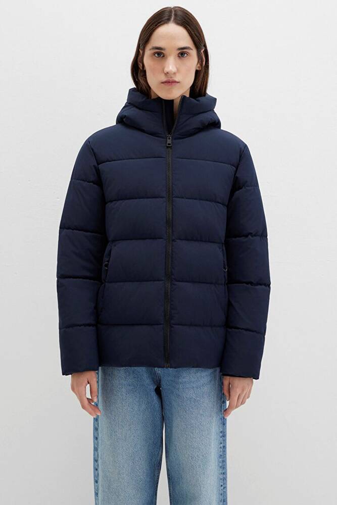 Kadın Kapüşonlu mont 1110704-86623 Lacivert 