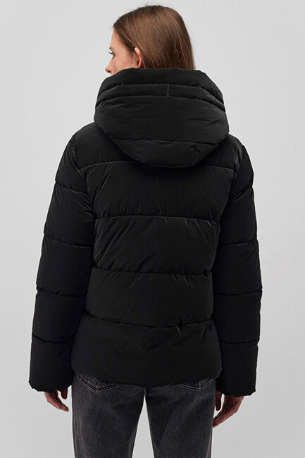 Kadın Kapüşonlu Ceket 1110043-900 Siyah - Thumbnail