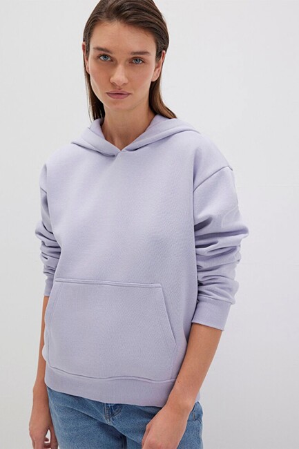Kadın Kapüşonlu Sweat 167299-70531 Mor (1)