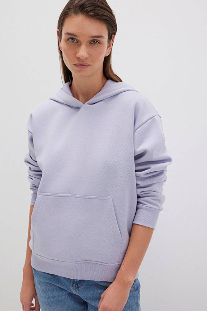 Kadın Kapüşonlu Sweat 167299-70531 Mor 
