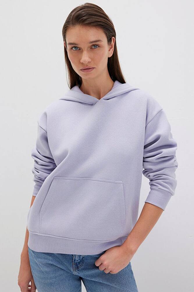 Kadın Kapüşonlu Sweat 167299-70531 Mor 