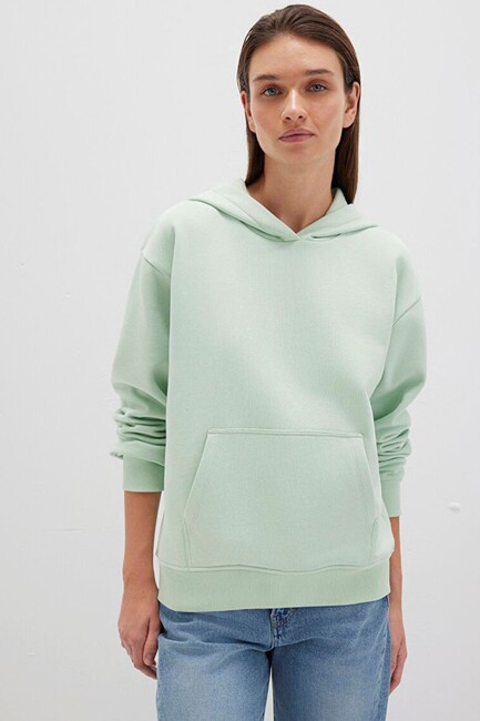 Kadın Kapüşonlu Sweat 167299-71449 Yeşil (2)