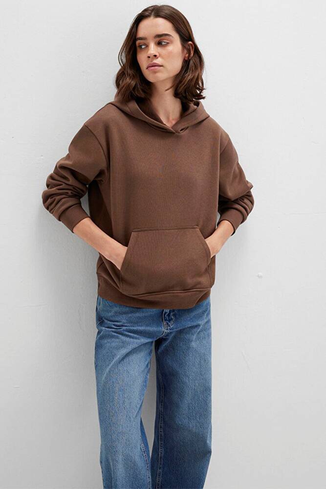Kadın Kapüşonlu Sweat 167299-81959 Kahve 