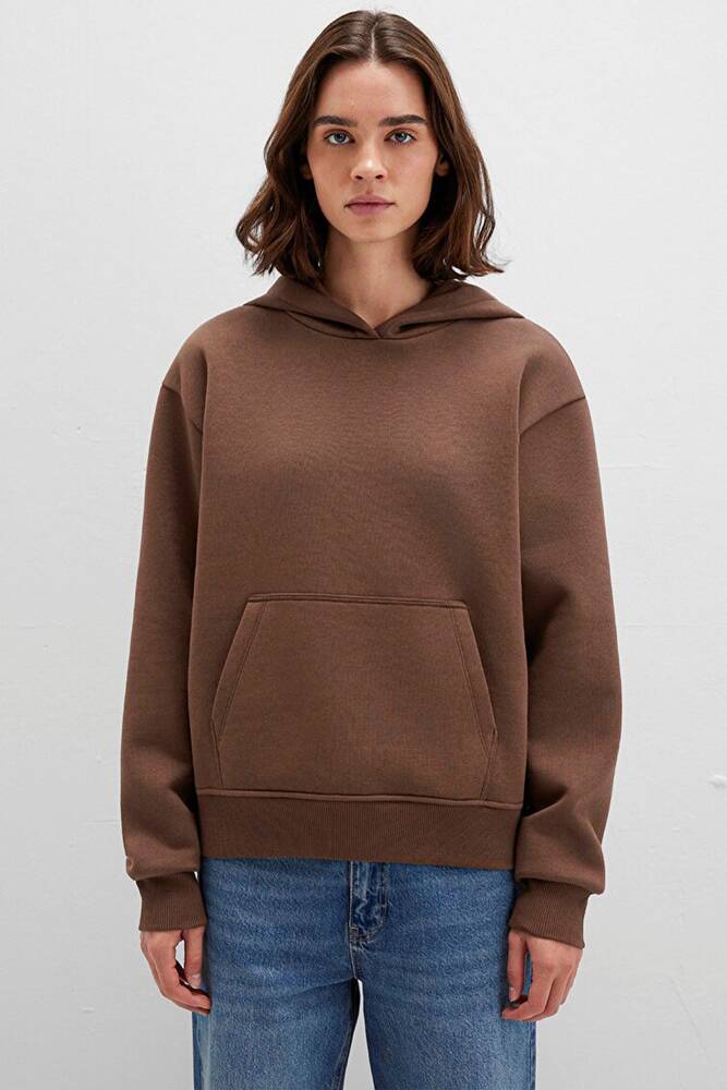 Kadın Kapüşonlu Sweat 167299-81959 Kahve 