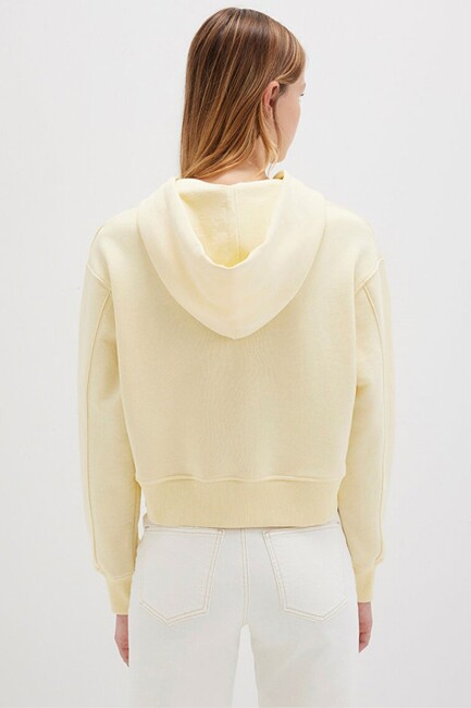 Kadın Kapüşonlu Sweat 1S10386-71187 Sarı - Thumbnail