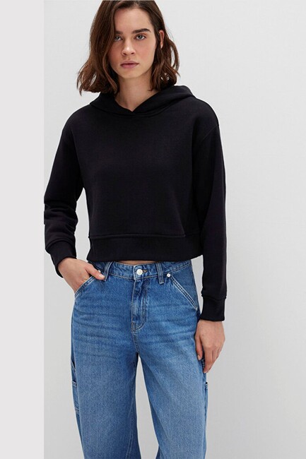 Kadın Kapüşonlu Sweat 1S10386-900 Siyah (2)