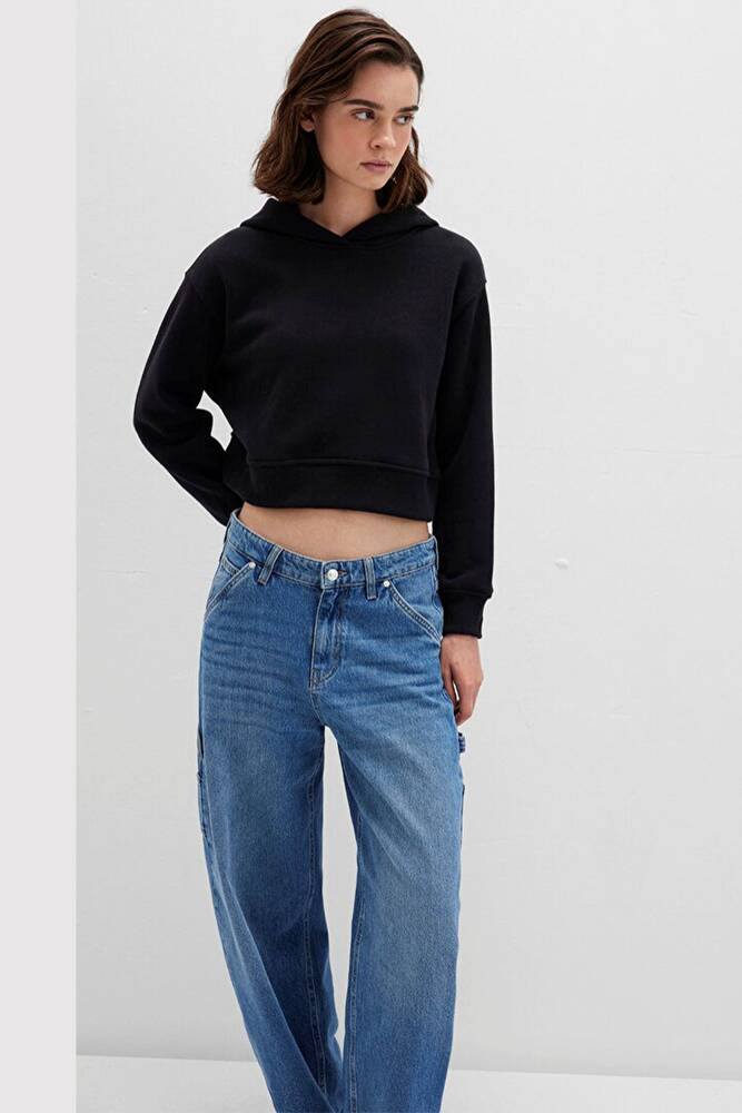Kadın Kapüşonlu Sweat 1S10386-900 Siyah 