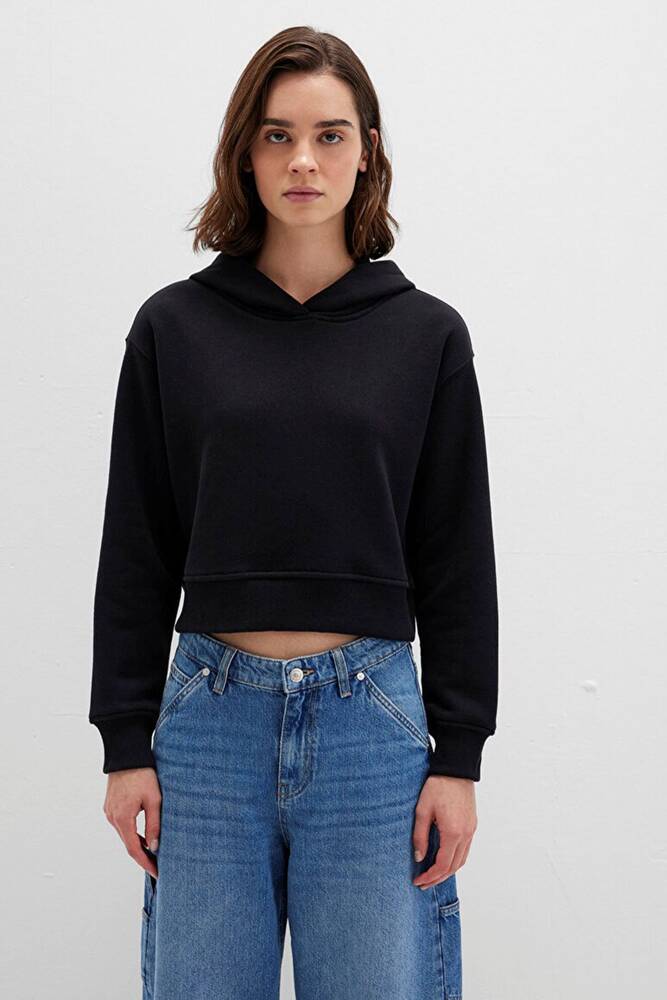 Kadın Kapüşonlu Sweat 1S10386-900 Siyah 
