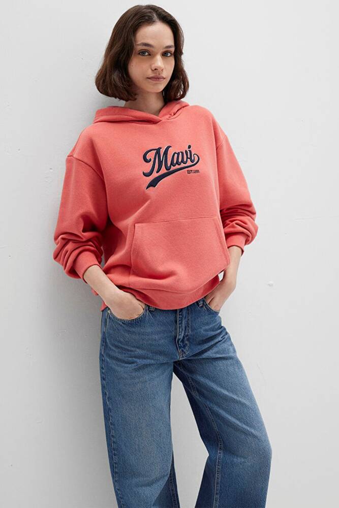 Kadın Kapüşonlu Sweat 1S10420-71076 Turuncu 