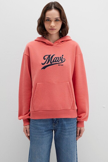 Kadın Kapüşonlu Sweat 1S10420-71076 Turuncu - Thumbnail