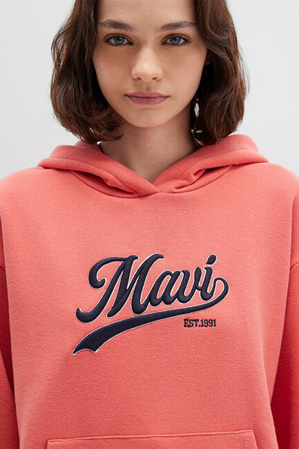 Kadın Kapüşonlu Sweat 1S10420-71076 Turuncu - Thumbnail