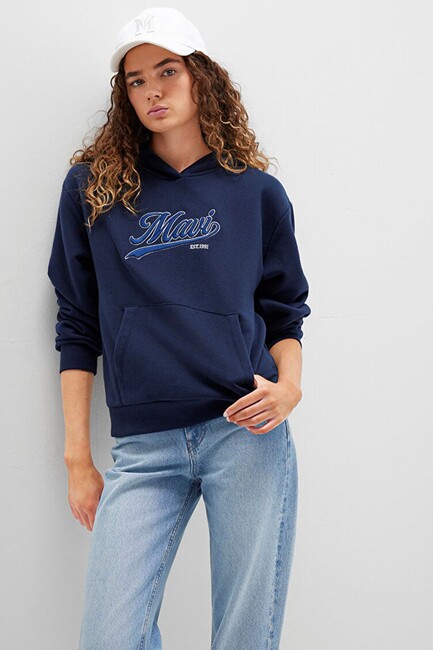 Kadın Kapüşonlu Sweat 1S10420-82318 Lacivert (1)