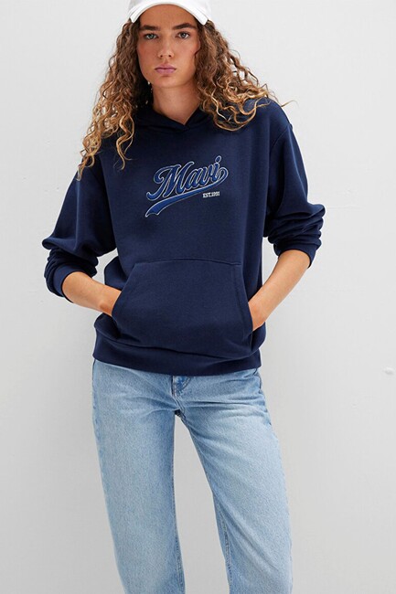 Kadın Kapüşonlu Sweat 1S10420-82318 Lacivert (3)