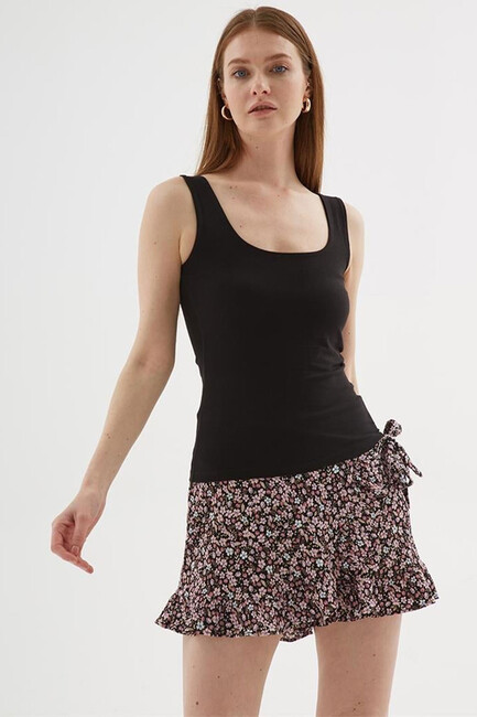 Kadın Kare Yaka Atlet 25Y0266K1 Siyah - Thumbnail