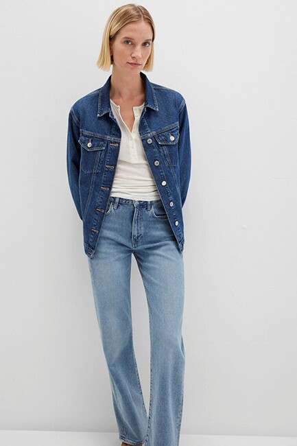 Kadın Karla 90's Denim Ceket 110154-91001 Mavi (1)