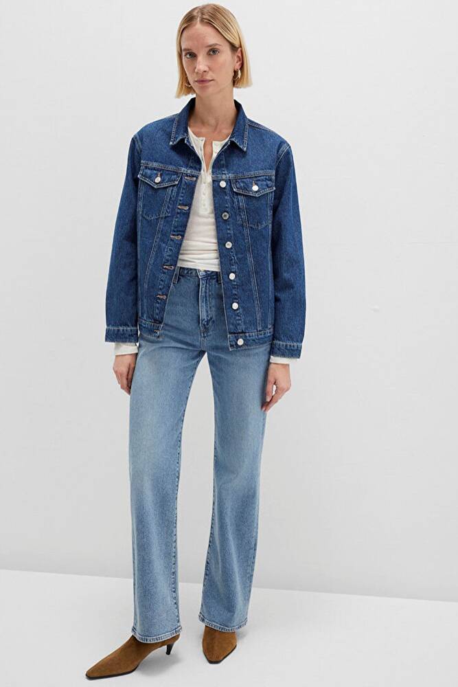 Kadın Karla 90's Denim Ceket 110154-91001 Mavi 