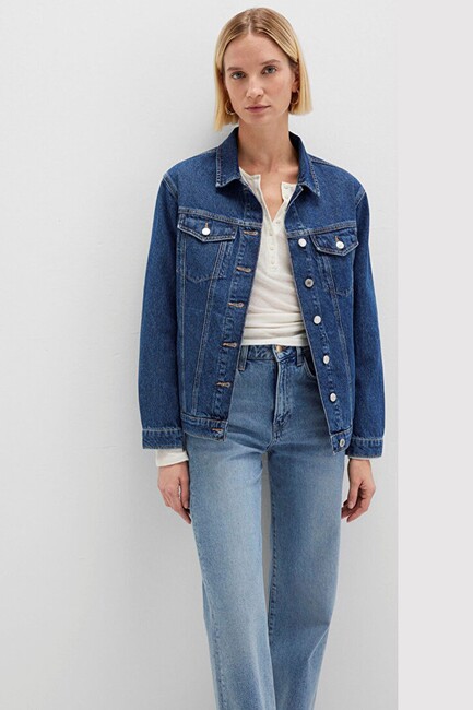 Kadın Karla 90's Denim Ceket 110154-91001 Mavi (3)