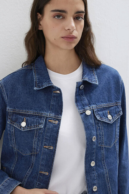 Kadın Karla 90's Denim Ceket 110154-91001 Mavi (3)