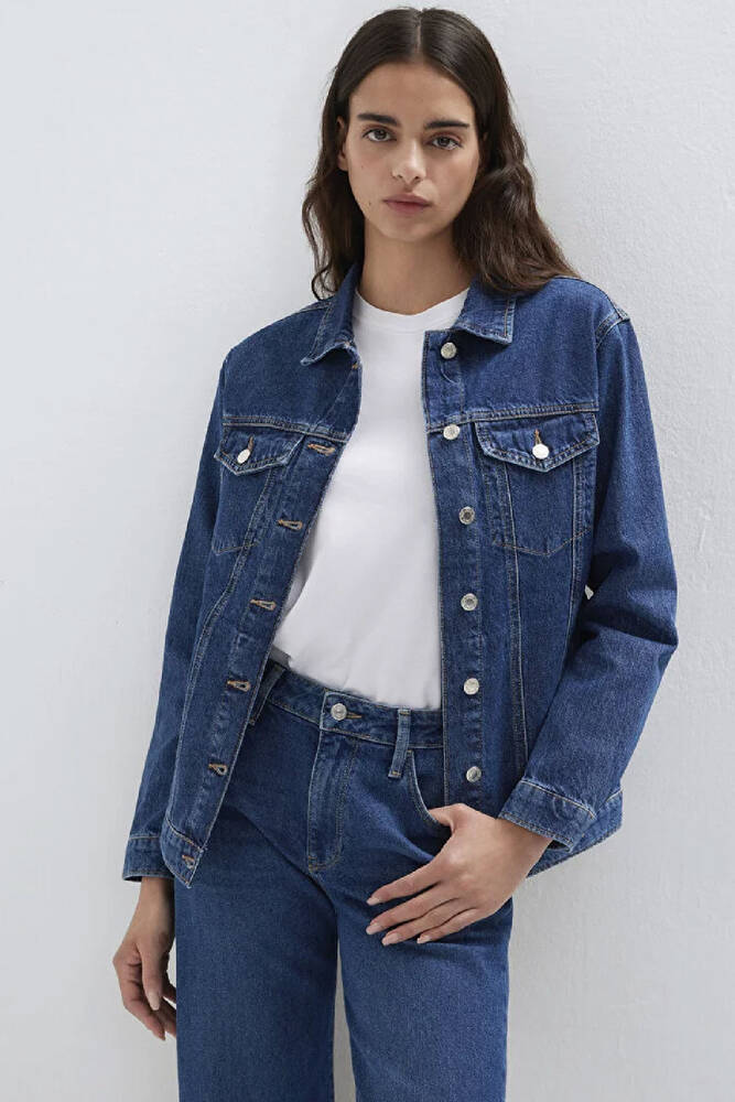 Kadın Karla 90's Denim Ceket 110154-91001 Mavi 