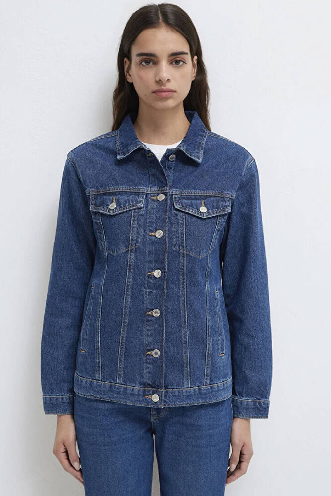 Kadın Karla 90's Denim Ceket 110154-91001 Mavi 