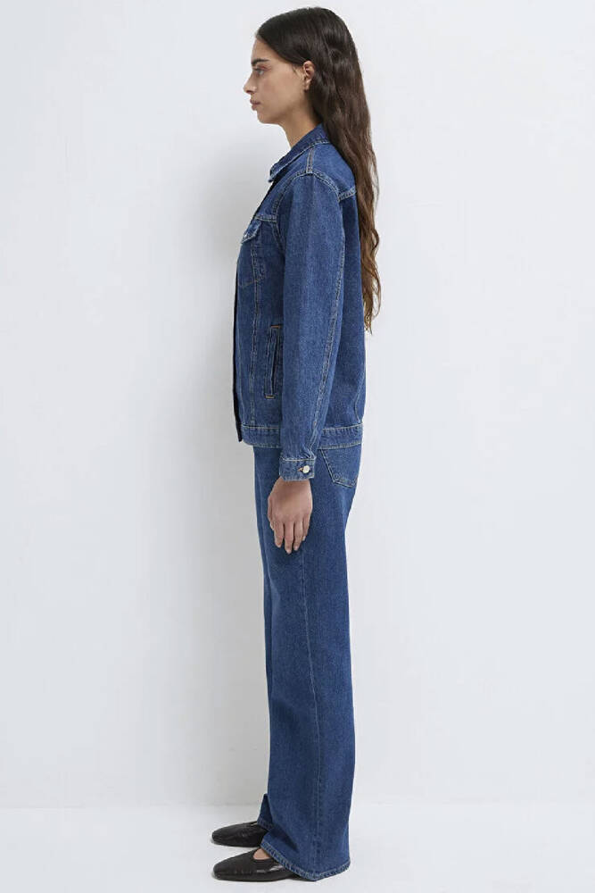Kadın Karla 90's Denim Ceket 110154-91001 Mavi 