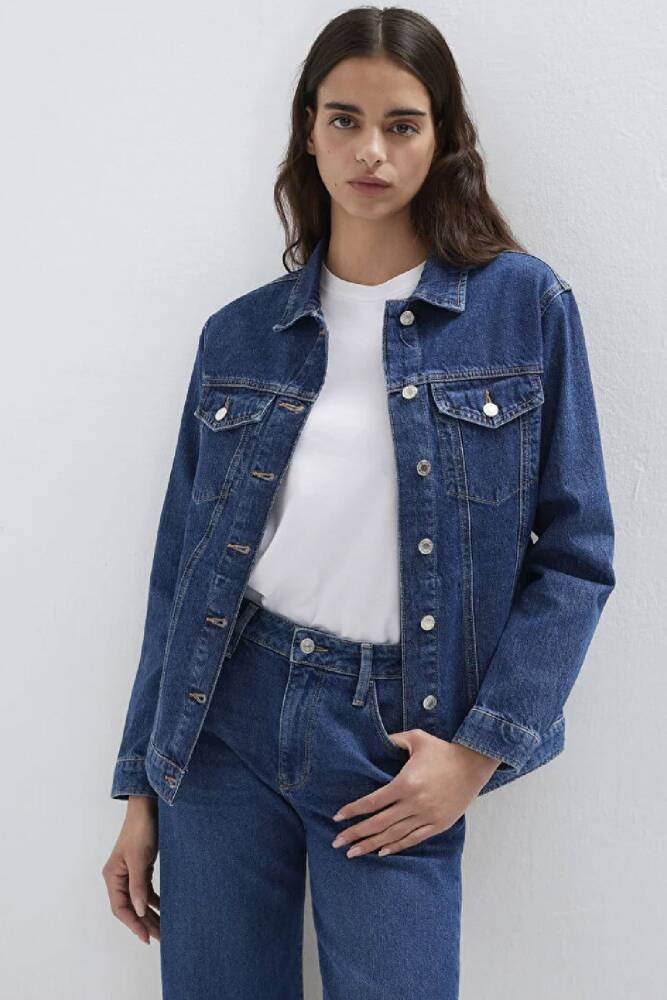 Kadın Karla 90's Denim Ceket 110154-91001 Mavi - 3