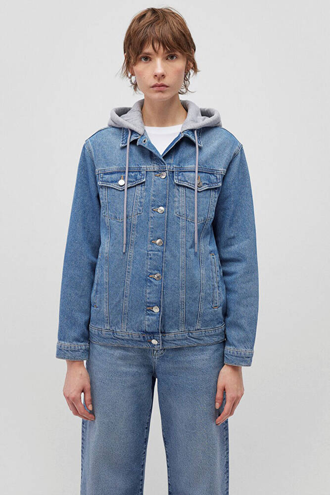 Kadın Karla 90s Jean Ceket 110154-85296 Mavi 