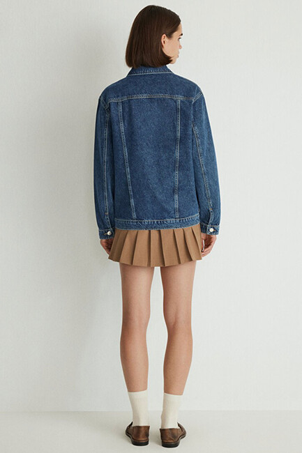 Kadın Karla Gold Icon Jean Ceket 110154-30105 Mavi - Thumbnail