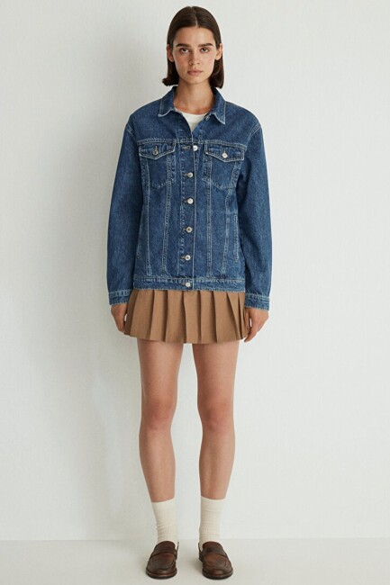 Kadın Karla Gold Icon Jean Ceket 110154-30105 Mavi (1)