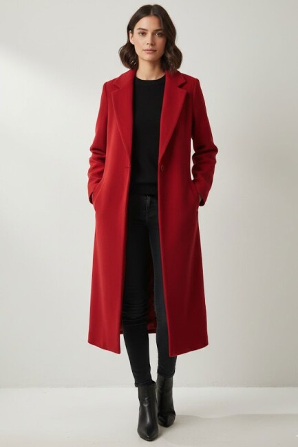 Kadın Kaşe Kaban 19020128 Bordo