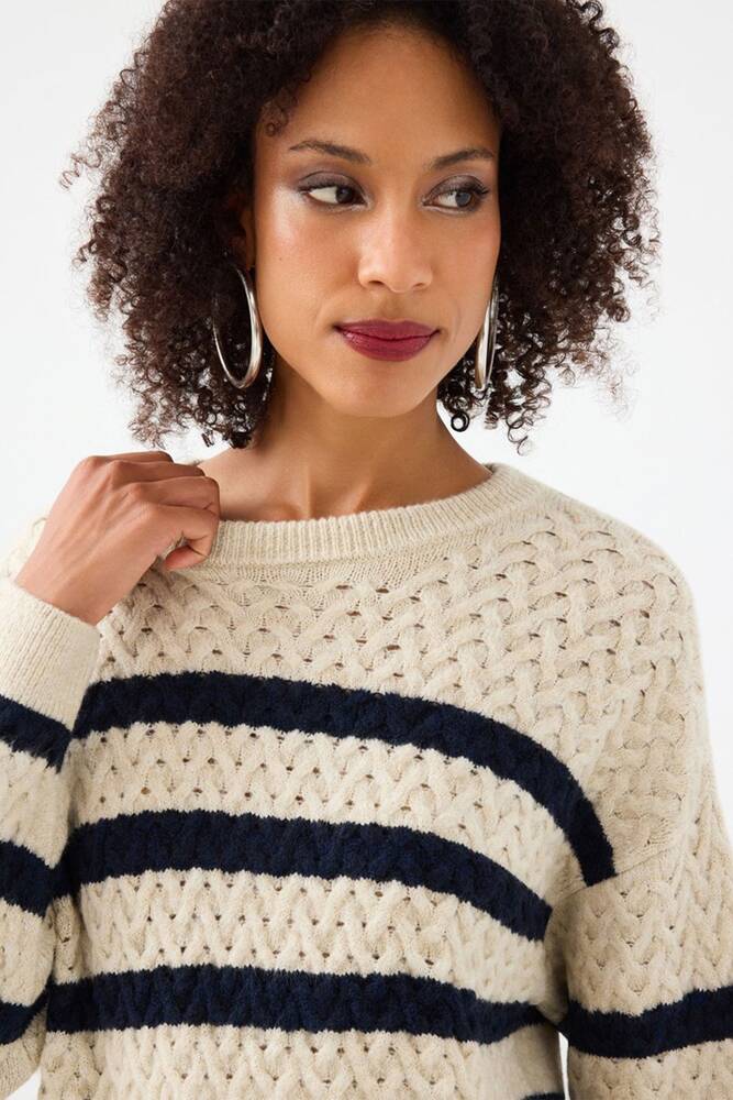 Kadın Kazak LF2040802 Ekru 