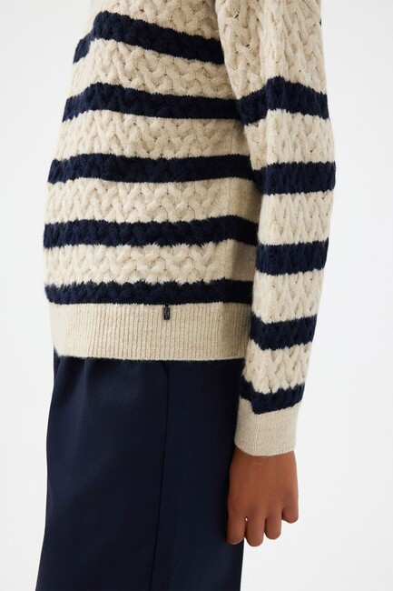 Kadın Kazak LF2040802 Ekru - Thumbnail