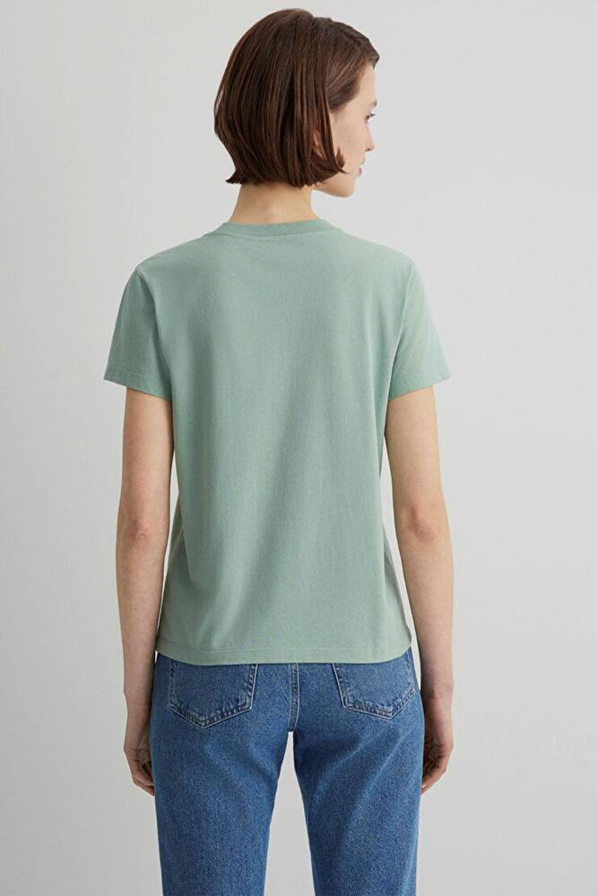 Kadın Kedi Baskılı Tişört 1613200-71787 Yeşil 