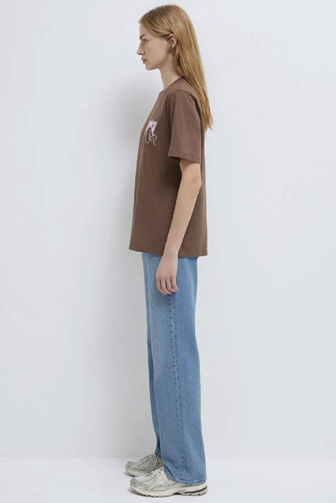 Kadın Kedi Baskılı Tişört 1613726-81959 Kahve 