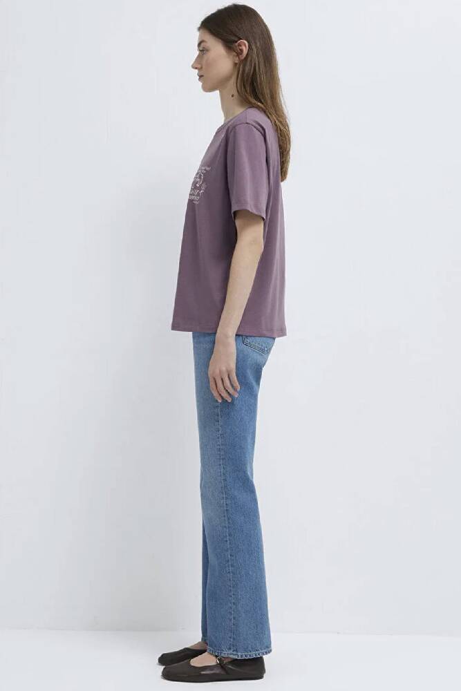 Kadın Kedi Baskılı Tişört 1613875-70648 Mor 