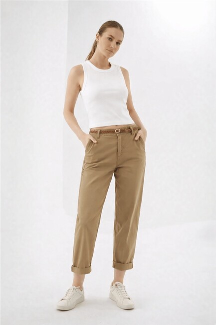 Kadın Kemerli Pantolon 26Y0107K1 Camel (1)