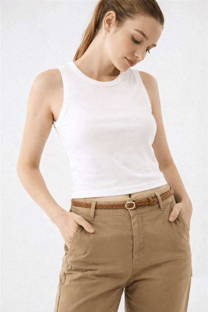 Kadın Kemerli Pantolon 26Y0107K1 Camel 